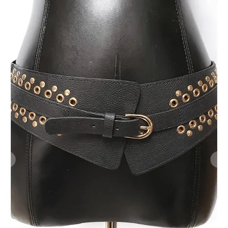 Gold Metal Elastic Waistband Belt