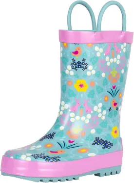landchief Toddler Rain Boots, Kids Rain Boots Waterproof Rubber Boots for Girls and Boys with Fun Patterns and Easy-On Handles