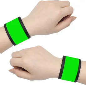 LED Glow Slap Bracelets Light Up Wristbands Flashing Arm Wrist Bands High Visibility Safety Gear Lights for Cycling Walking Running Concert Camping Outdoor Sports, Fits Women Men