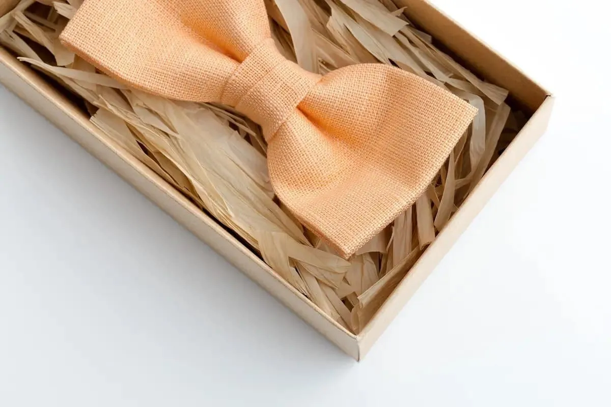 Light Linen Peach Bow Tie - Elegant Accessory for Men, Boys, & Kids at Weddings