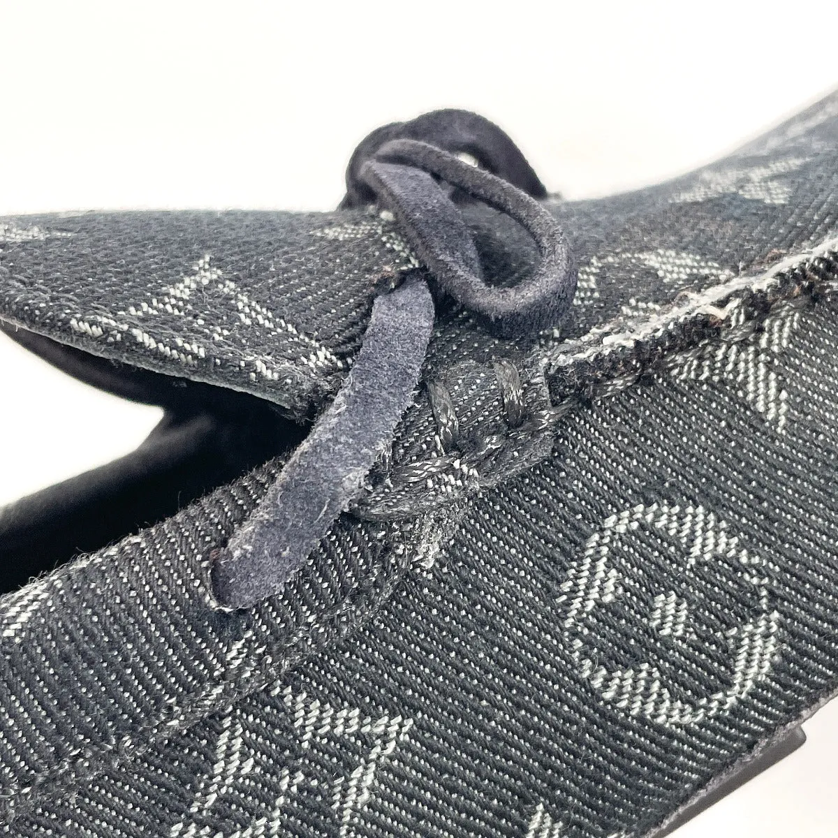LOUIS VUITTON loafers 1ABF5H Monogram denim black Driver Line 5 1/2