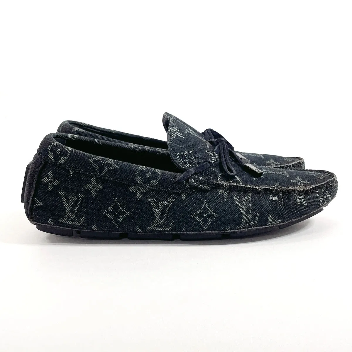 LOUIS VUITTON loafers 1ABF5H Monogram denim black Driver Line 5 1/2