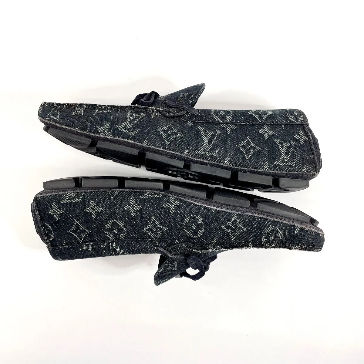 LOUIS VUITTON loafers 1ABF5H Monogram denim black Driver Line 5 1/2