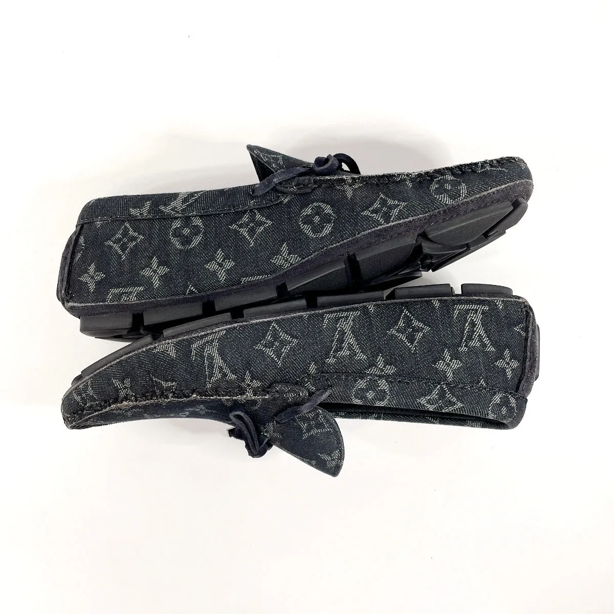 LOUIS VUITTON loafers 1ABF5H Monogram denim black Driver Line 5 1/2