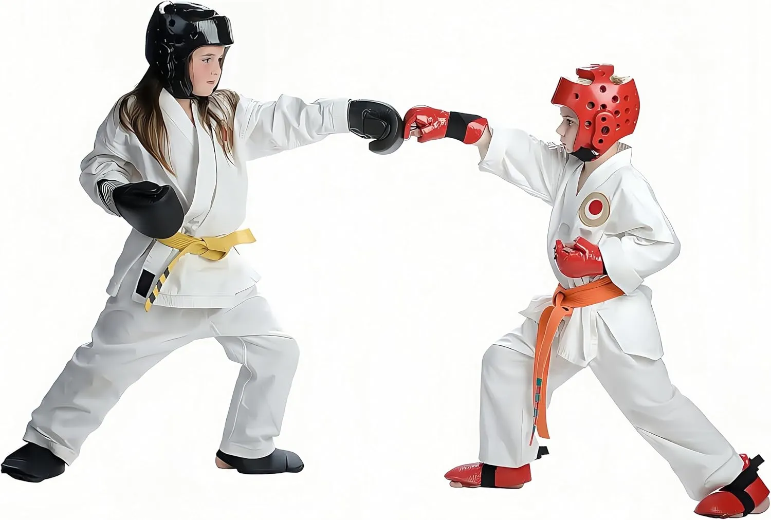 Martial Arts Karate Protective Sparring Gear Package Deal/Gift4 Colors- Adjustable Adults & Kids Headgear, Gloves & Kicks for MMA, Taekwondo, Boxing TrainingGift a Martial Arts backbag