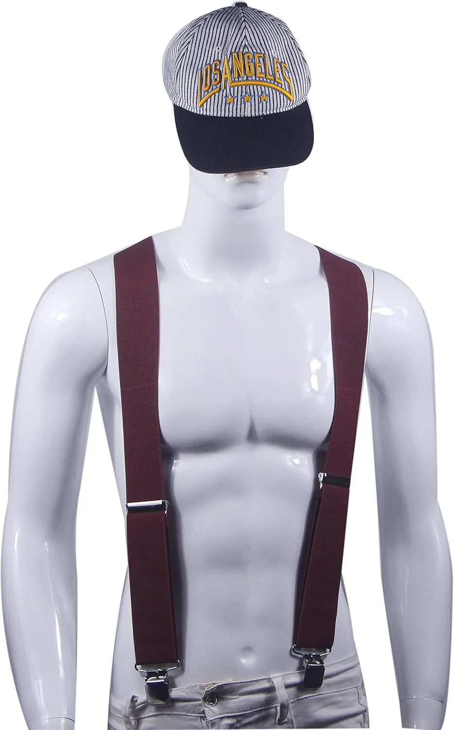 Men's Suspenders X Back 2 Inches Wide with Extra Heavy Clips Adjustable Braces for Men Suspender