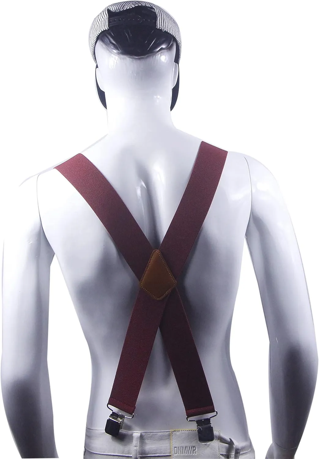 Men's Suspenders X Back 2 Inches Wide with Extra Heavy Clips Adjustable Braces for Men Suspender