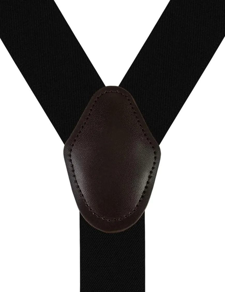 Moulen Men's Y-Back 1.4 Inches Wide 4-Clips Adjustable Suspenders