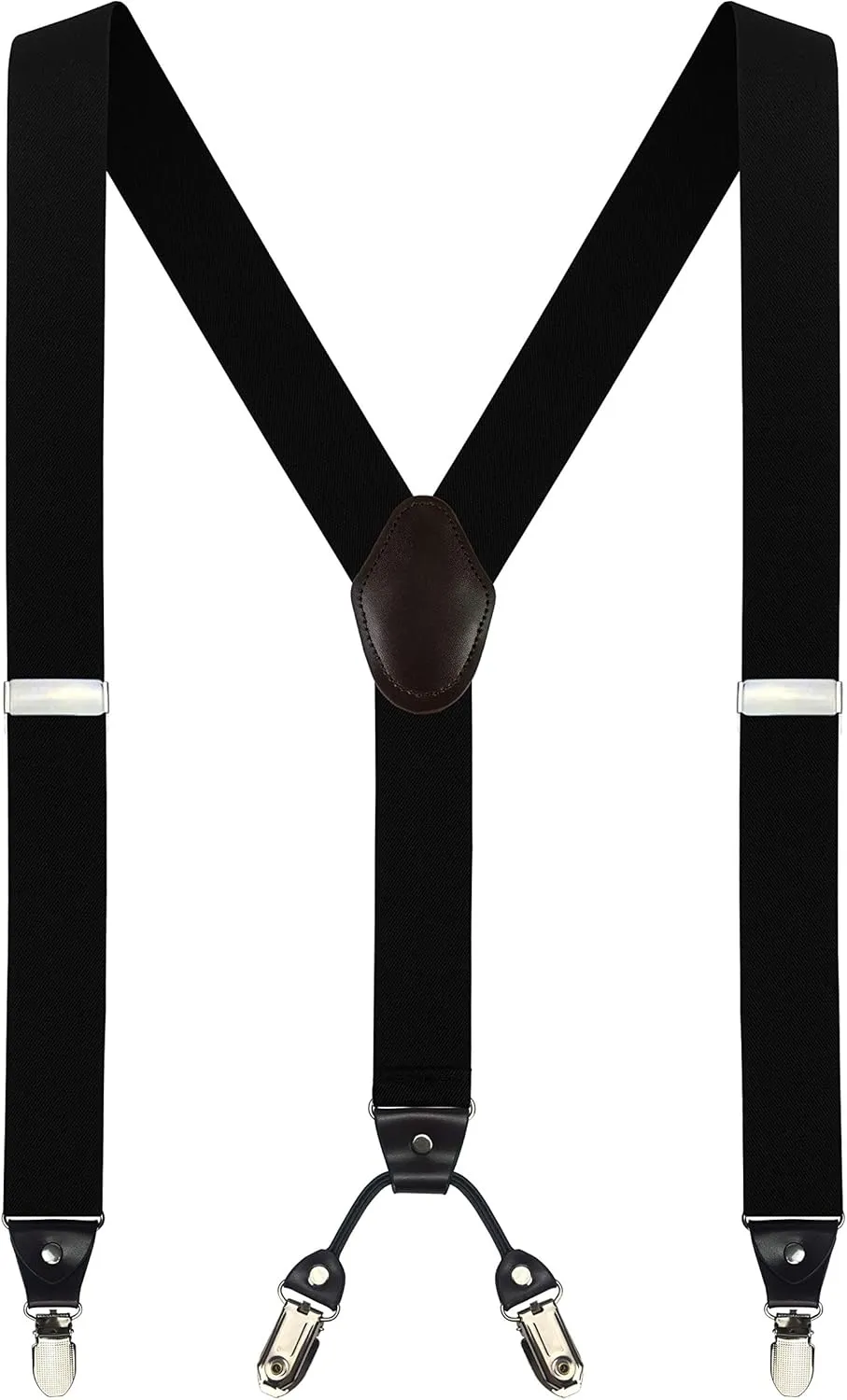 Moulen Men's Y-Back 1.4 Inches Wide 4-Clips Adjustable Suspenders