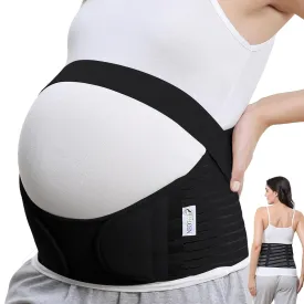 NeoTech Care Pregnancy Support Maternity Belt, Waist/Back/Abdomen Band, Belly Brace (Size S, Black Color)