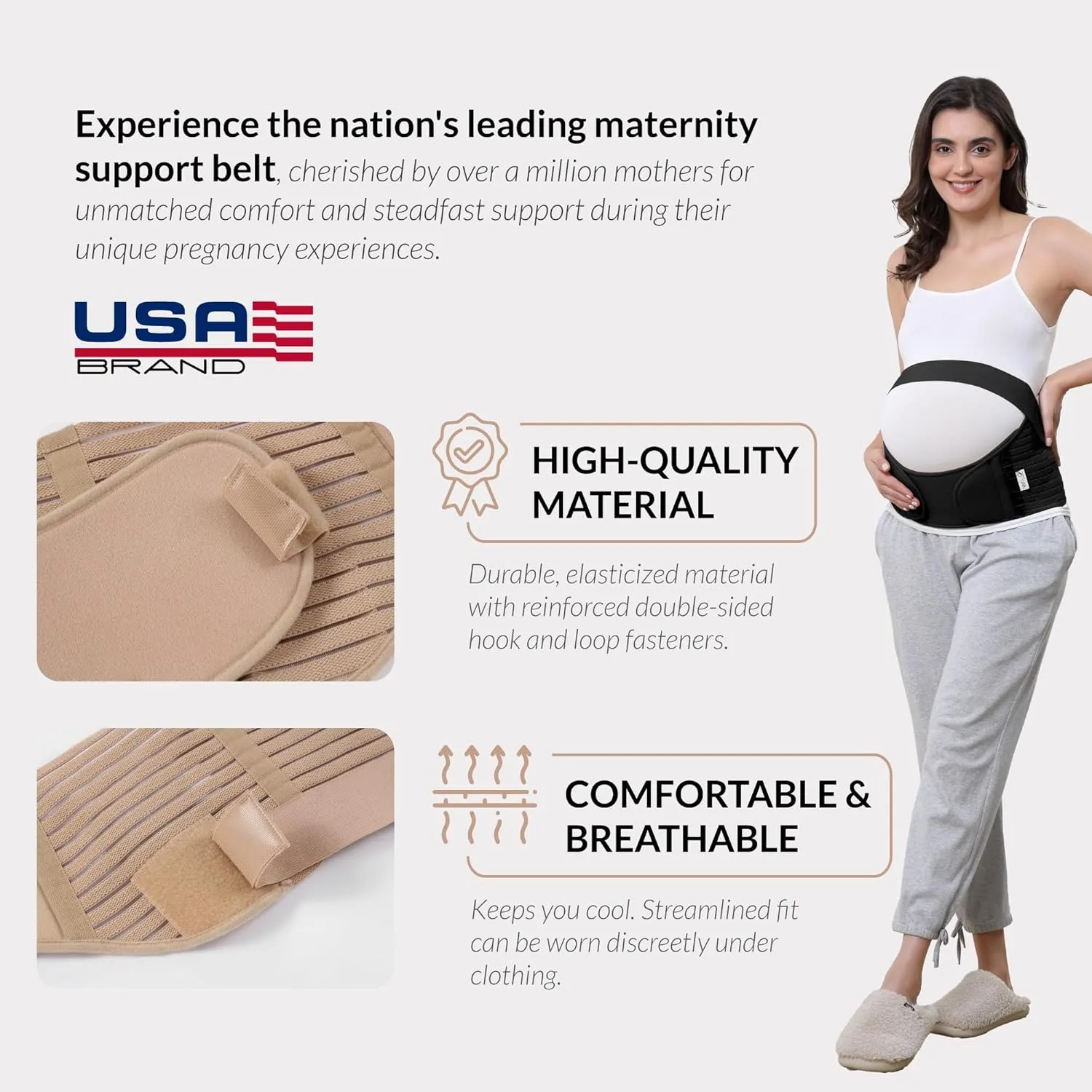 NeoTech Care Pregnancy Support Maternity Belt, Waist/Back/Abdomen Band, Belly Brace (Size S, Black Color)