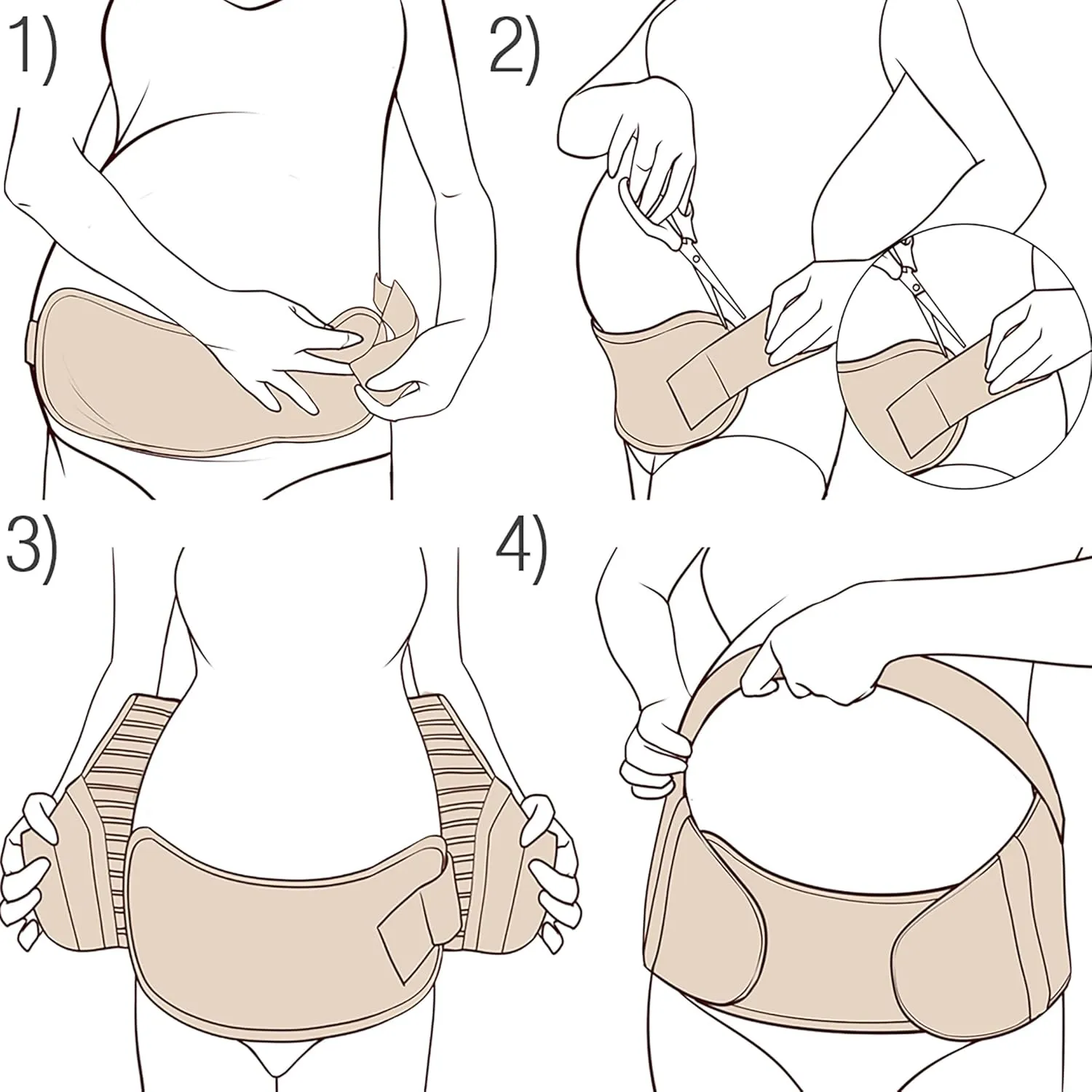 NeoTech Care Pregnancy Support Maternity Belt, Waist/Back/Abdomen Band, Belly Brace (Size XXL, Beige Color)