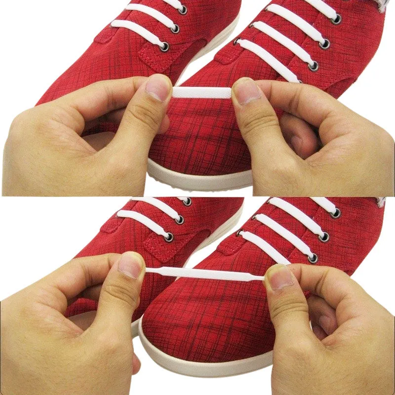 No-Tie Flat Elastic Silicone Shoelaces