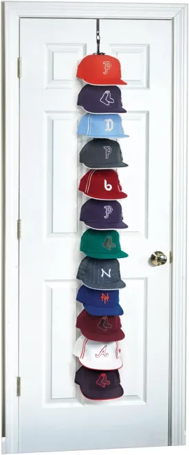 Perfect Curve Cap Rack System 36  Baseball Cap Organizer (12 clips hold up to 36 caps,Black)