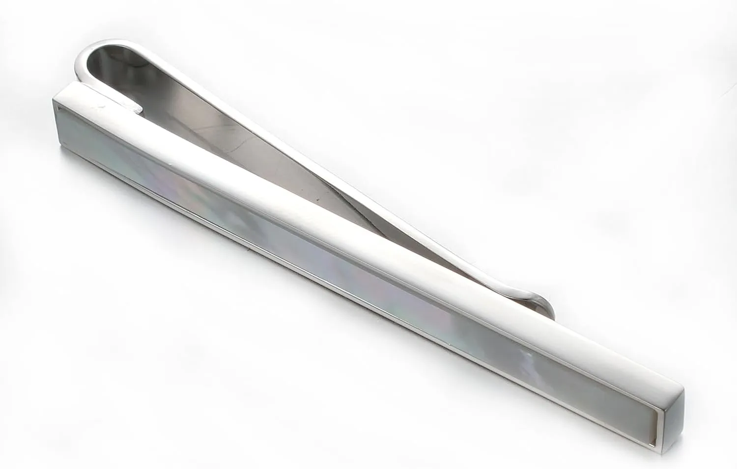 Regular Tie Clip for Men Mother of Pearl Tie Bar Clip Suitable for Party Wedding Jewelry with Box