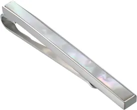 Regular Tie Clip for Men Mother of Pearl Tie Bar Clip Suitable for Party Wedding Jewelry with Box
