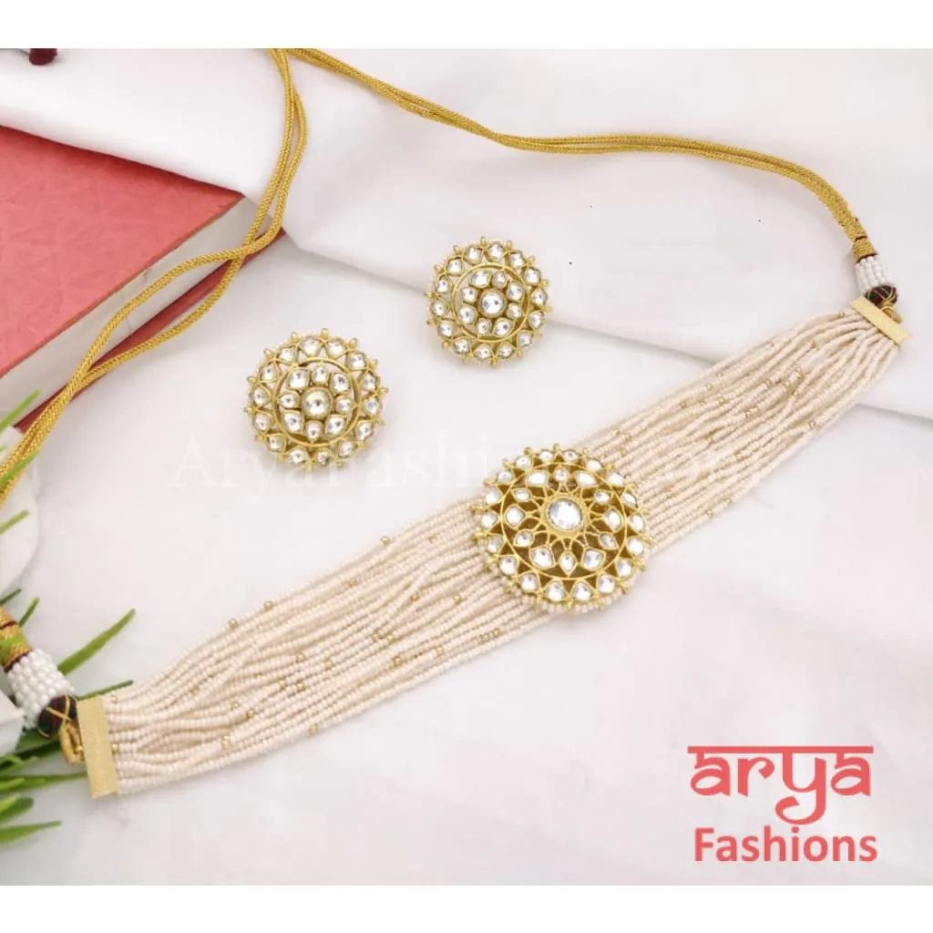 Sabyasachi Inspired Kundan Pearl Jadau Choker/ Rajwadi Pearl Choker