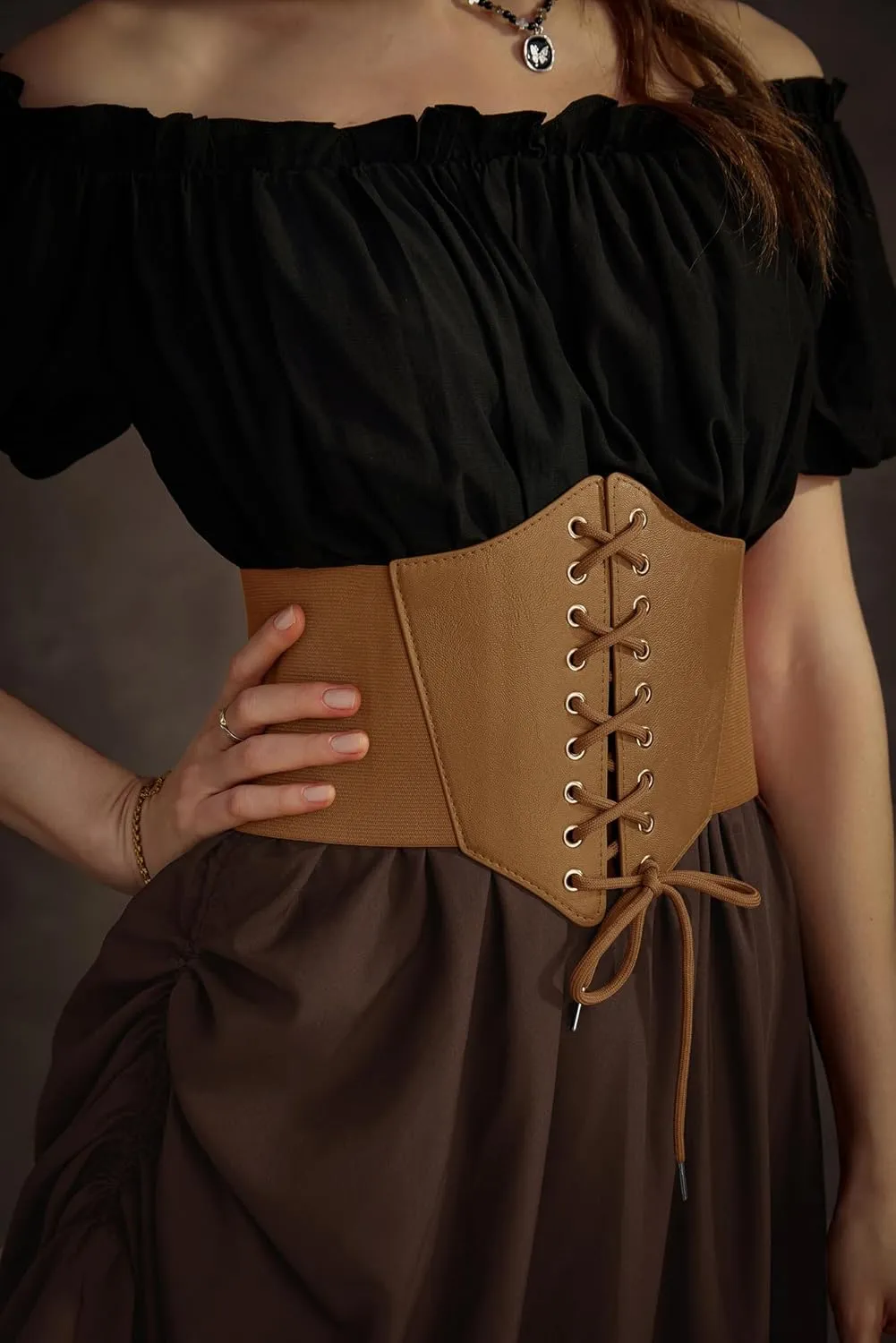 Scarlet Darkness Women Wide Belt Elastic Waist Belt Corset Belts for Dress
