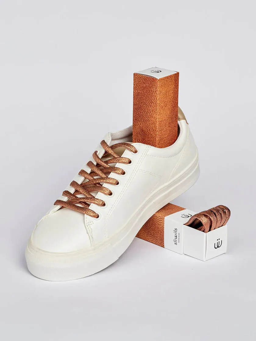 Sliwils Manhattan Shiny Shoelaces – Bright Bronze