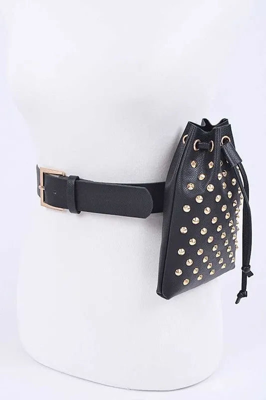 Studded Pouch Fashion Belt Set