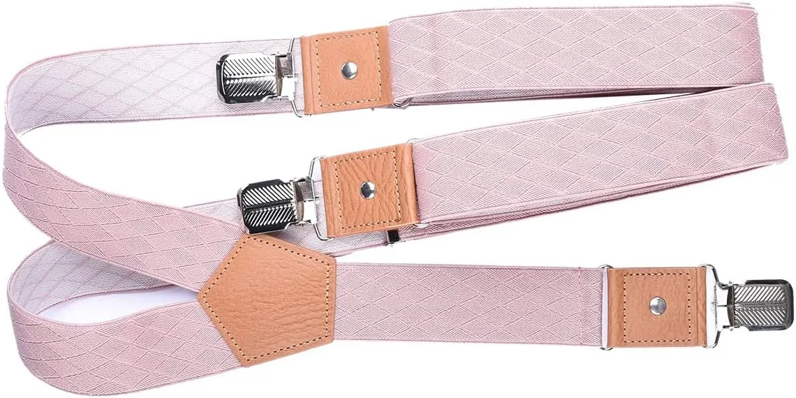 Suspenders for Men Adjustable Y Back Elastic with Strong Clips
