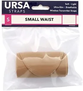 URSA Waist Strap - Ultra Slim, Breathable & Stretchy Microphone Transmitter Straps. Compatible with Most Transmitter/Receivers (Beige, Small Waist - Big Pouch)