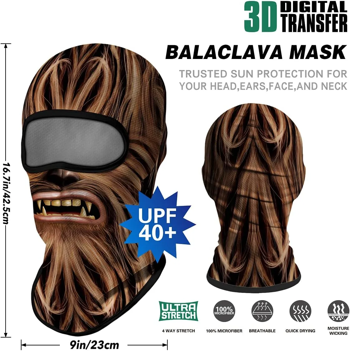 Venswell 3D Balaclava Ski Mask Cool Skull Animal Full Face Mask Cycling/Motorcycle/Halloween