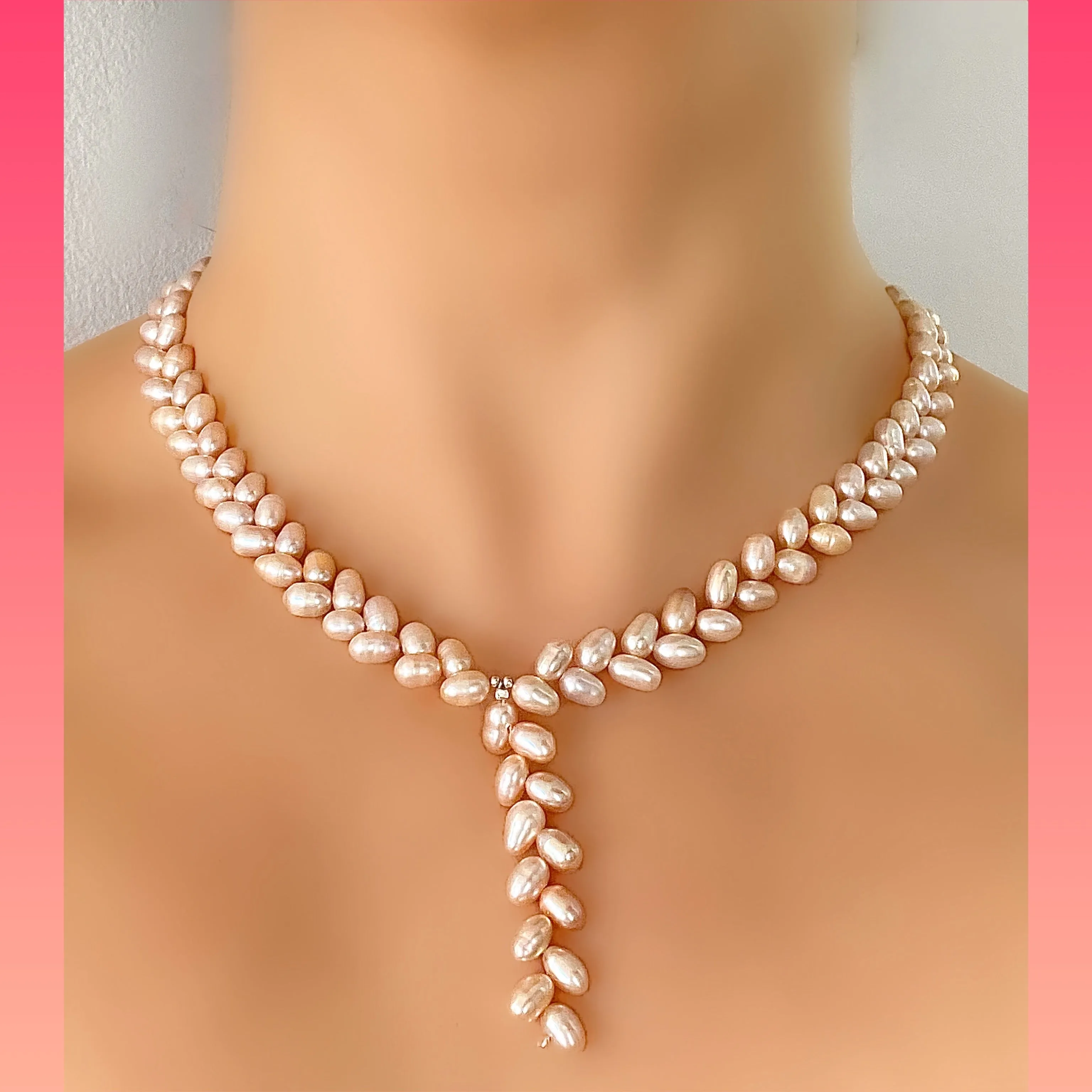 Wheat Shaped Pearl Necklace