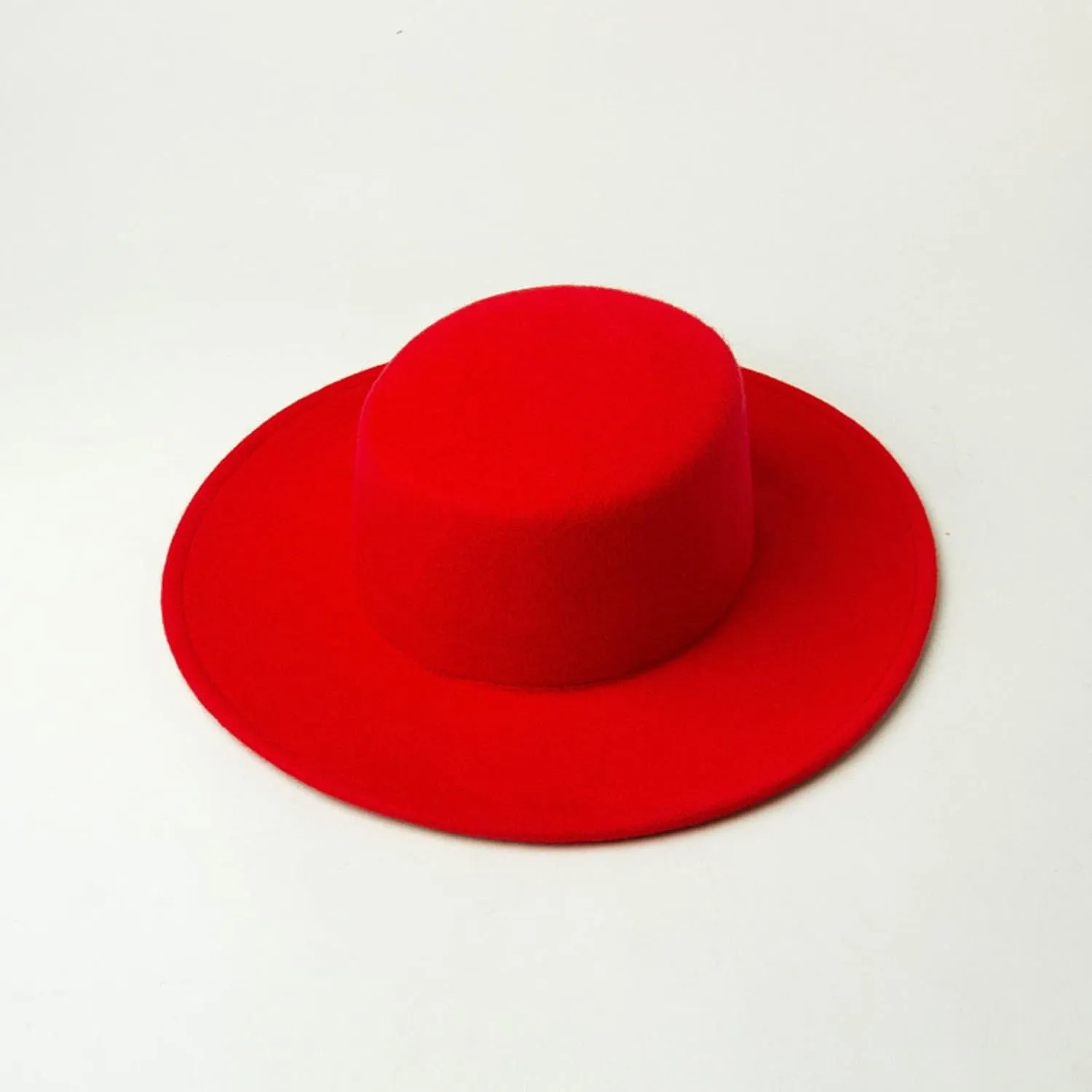 Women Lady Retro Wide Brim Floppy Panama Hat Belt Buckle Wool Fedora Hat Fedora Hats for Women Fashionable