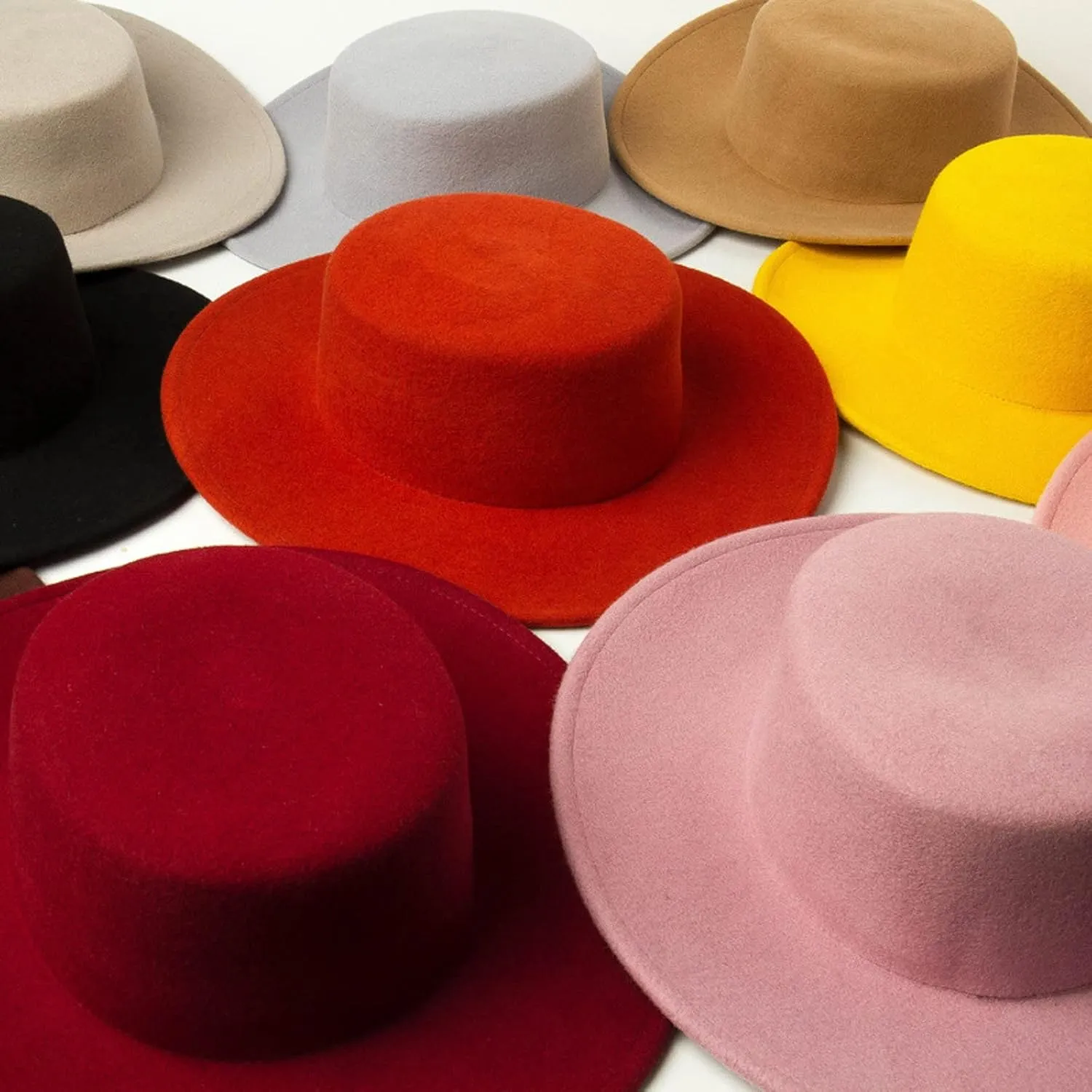 Women Lady Retro Wide Brim Floppy Panama Hat Belt Buckle Wool Fedora Hat Fedora Hats for Women Fashionable