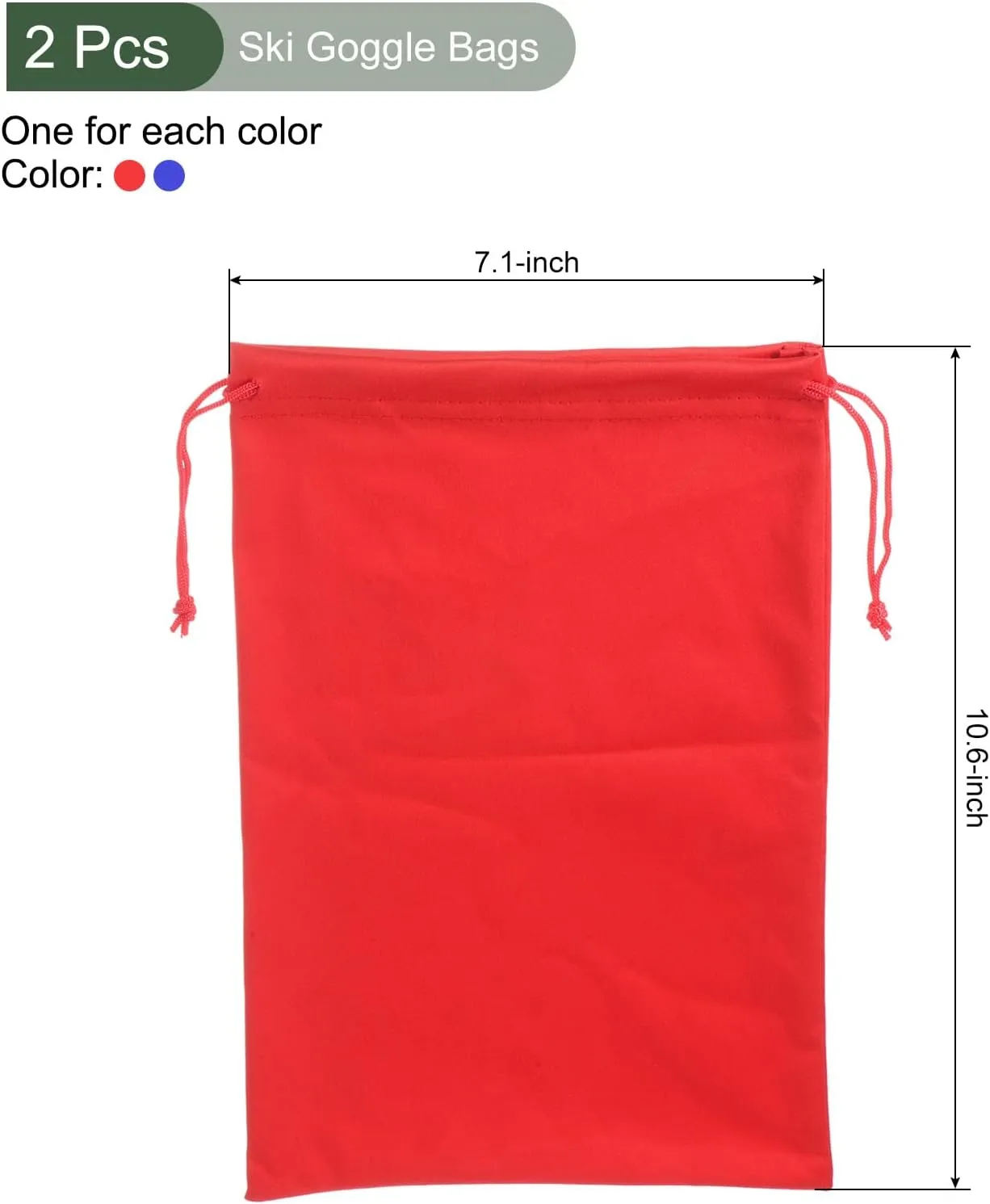YOKIVE Ski Goggle Bags, Sport Microfiber Snow Goggles Case Covers Storage Sleeves Drawstring Pouches for Sunglass