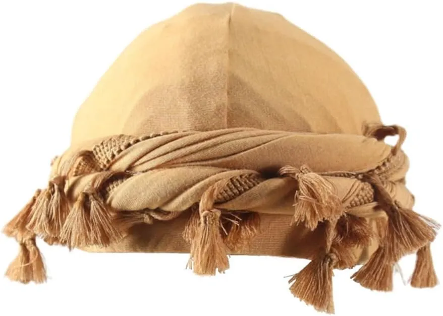 YuMENo Turban for Men Women Vintage Twist Durag Head Wraps Satin Lined Halo Turban with Tassel Waves Braids