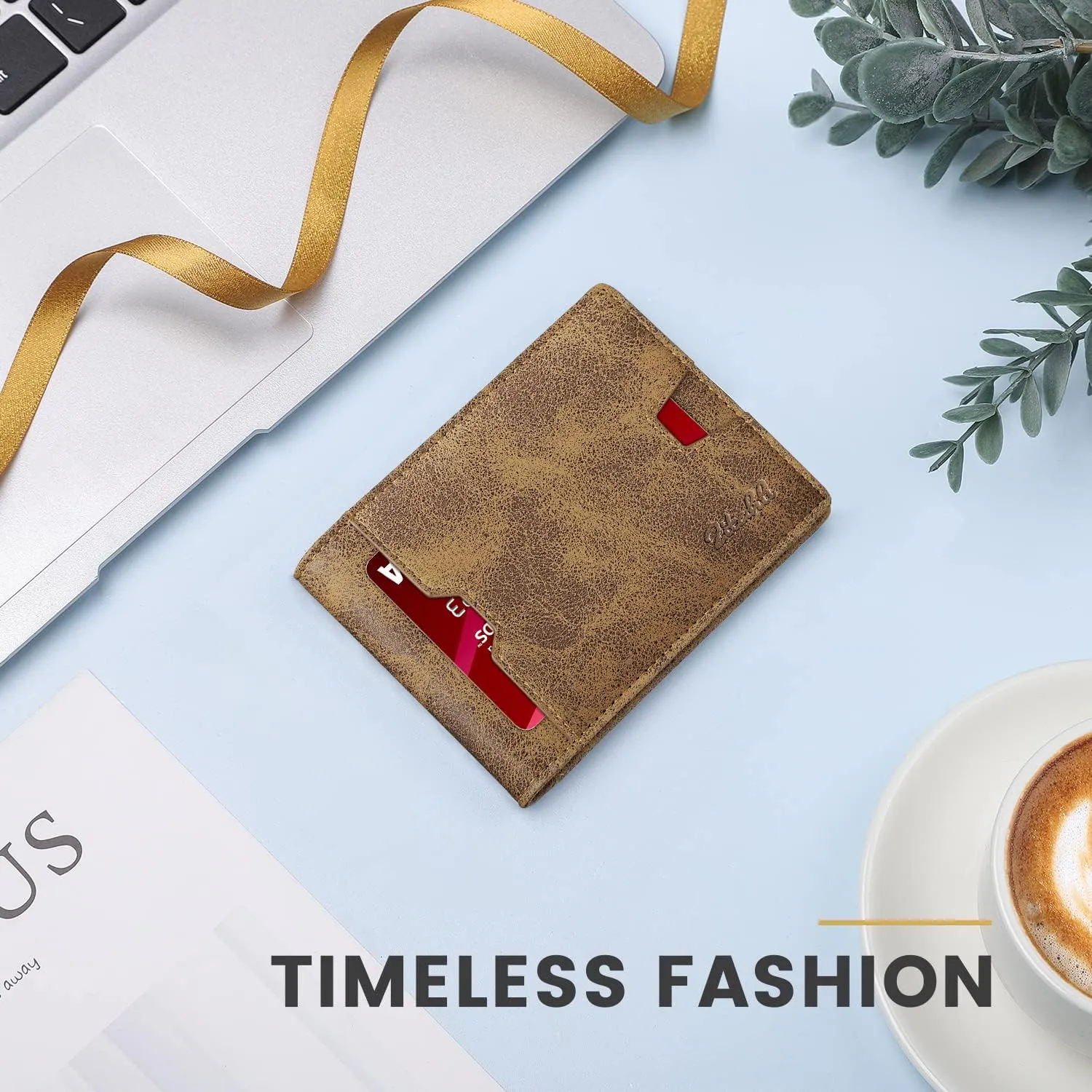 Zitahli Mens-Wallet-Slim-Leather-RFID Blocking Wallet for Men Minimalist Bifold Credit Card Holder with Gift Box